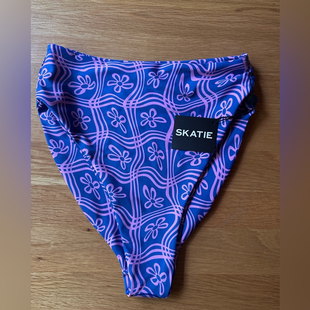 NWT Skatie  Blue and Pink Bikini Bottom